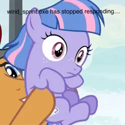 Size: 866x866 | Tagged: safe, derpibooru import, edit, edited screencap, screencap, quibble pants, wind sprint, earth pony, pegasus, pony, common ground, caption, cropped, female, filly, image macro, male, stallion, text