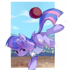 Size: 816x856 | Tagged: safe, artist:luciferamon, derpibooru import, wind sprint, pegasus, pony, common ground, ball, butt, clothes, cloud, female, filly, foal, freckles, looking back, plot, sky, smiling, solo