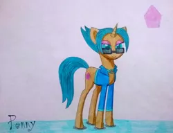 Size: 1167x896 | Tagged: safe, artist:dialysis2day, derpibooru import, oc, oc:penny, pony, unicorn, clothes, female, jacket, mare, solo, sunglasses, traditional art