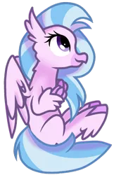 Size: 583x897 | Tagged: artist:rainbow eevee, cute, derpibooru import, diastreamies, female, hippogriff, safe, silverstream, simple background, solo, transparent background, vector