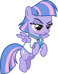 Size: 6640x8415 | Tagged: safe, artist:suramii, derpibooru import, wind sprint, pegasus, pony, common ground, absurd resolution, clothes, female, filly, flying, freckles, raised eyebrow, simple background, solo, transparent background, vector