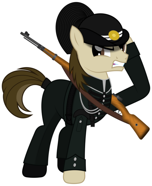 Size: 1280x1562 | Tagged: safe, artist:brony-works, derpibooru import, earth pony, pony, clothes, gun, male, rifle, simple background, solo, stallion, sweden, transparent background, uniform, värmland, weapon