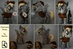 Size: 3000x2000 | Tagged: safe, artist:bastler, derpibooru import, derpy hooves, pegasus, pony, cap, clothes, female, hat, irl, mail, mailbag, mailmare, mare, photo, plushie, solo, uniform