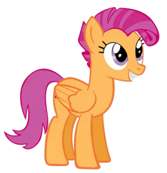 Size: 894x924 | Tagged: safe, artist:orangel8989, derpibooru import, candy mane, scootaloo, pegasus, pony, adult, female, mare, older, older scootaloo, palette swap, recolor, simple background, smiling, solo, transparent background, vector