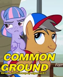 Size: 509x620 | Tagged: safe, derpibooru import, edit, edited screencap, screencap, quibble pants, wind sprint, earth pony, pegasus, pony, equestria daily, common ground, cropped, duo, episode followup, female, filly, freckles, ponies riding ponies, riding