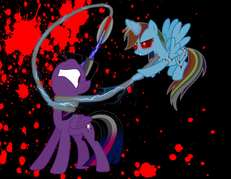 2378370 - safe, artist:sonic5100, derpibooru import, oc, oc:sonica,  ponified, alicorn, earth pony, pony, .exe, amy rose, amy.exe, blood,  crying, demon wings, evil, image, jpeg, looking at you, red dress, red  eyes, smiling