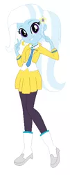Size: 234x582 | Tagged: safe, artist:fjessemcsm, artist:pupkinbases, derpibooru import, trixie, equestria girls, ace attorney, athena cykes, barely eqg related, base used, clothes, crossover, ear piercing, earring, high heels, jewelry, necklace, necktie, peace sign, piercing, shoes