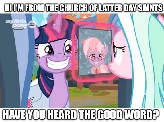 Size: 572x425 | Tagged: alicorn, bag, caption, creepy, creepy smile, derpibooru import, dusty pages, edit, edited screencap, faic, image macro, meme, mormon, mormonism, mormons, saddle bag, safe, screencap, smiling, tender brush, text, the point of no return, twilight sparkle, twilight sparkle (alicorn), winter lotus