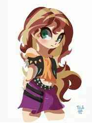 Size: 2788x3703 | Tagged: safe, artist:tohupo, derpibooru import, sunset shimmer, equestria girls, equestria girls series, clothes, female, geode of empathy, jacket, leather jacket, magical geodes, solo