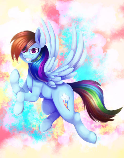 Size: 2222x2819 | Tagged: safe, artist:tuzz-arts, derpibooru import, rainbow dash, pegasus, pony, grin, smiling, solo