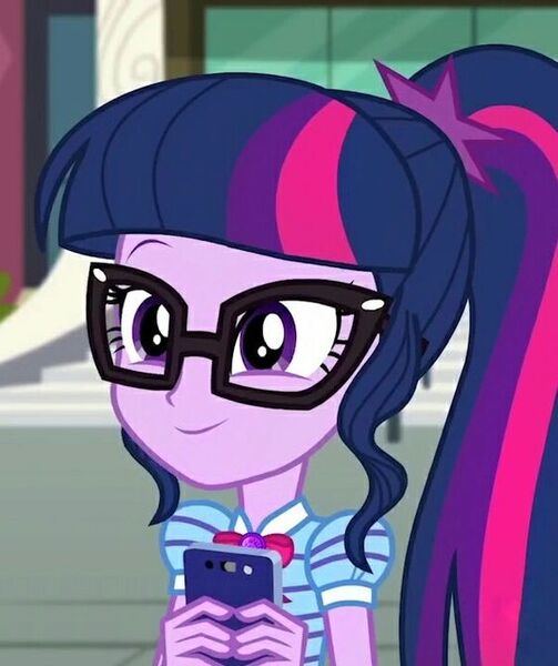 Size: 563x672 | Tagged: safe, derpibooru import, screencap, sci-twi, twilight sparkle, equestria girls, equestria girls series, text support, bust, cropped, cute, female, phone, solo, twiabetes