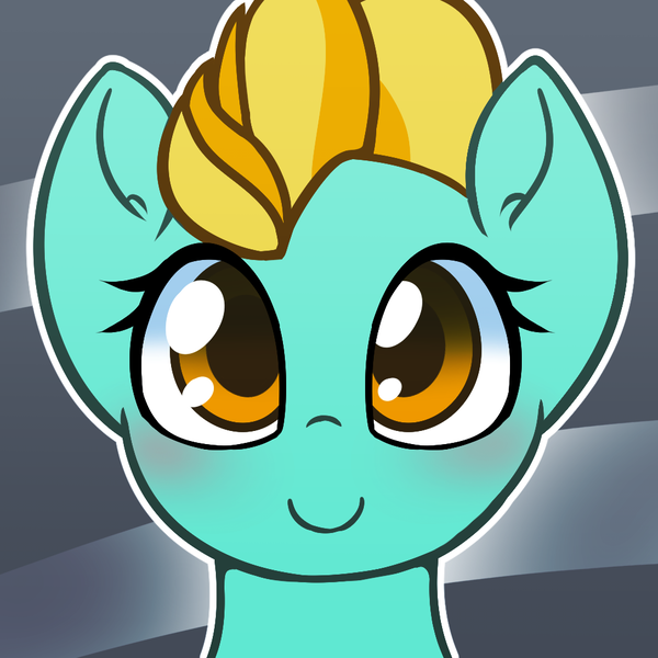 Size: 1000x1000 | Tagged: safe, artist:puetsua, derpibooru import, lightning dust, pegasus, pony, abstract background, avatar, blushing, bust, cute, dustabetes, female, mare, portrait, smiling