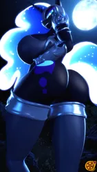 Size: 720x1280 | Tagged: 3d, anthro, armor, artist:sfrogue, ass, big breasts, breasts, busty nightmare moon, butt, derpibooru import, female, huge breasts, large butt, looking at you, looking down, looking down at you, low angle, nightmare moon, nightmare moonbutt, smiling, smirk, solo, solo female, source filmmaker, suggestive
