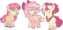 Size: 3931x1879 | Tagged: safe, artist:elementbases, artist:jxst-alexa, derpibooru import, oc, unofficial characters only, earth pony, pony, unicorn, base used, magical lesbian spawn, next generation, offspring, parent:apple bloom, parent:babs seed, parent:diamond tiara, parent:sweetie belle, parents:babsbelle, parents:babstiara, parents:sweetiebloom, simple background, transparent background