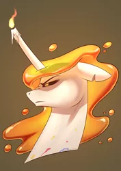 Size: 2480x3508 | Tagged: safe, artist:underpable, derpibooru import, daybreaker, ponified, candy pony, food pony, original species, pony, angry, candle, female, food, honey, jawbreaker, mare, name pun, pun, solo, visual pun