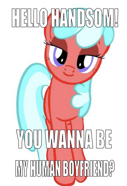 Size: 750x1096 | Tagged: safe, derpibooru import, edit, editor:undeadponysoldier, oc, oc:echristian, unofficial characters only, earth pony, pony, bedroom eyes, compliment, complimenting you, female, looking at you, mare, misspelling, question, question mark, simple background, solo, talking to viewer, text, white background