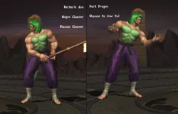 Size: 1038x663 | Tagged: axe, derpibooru import, evil spike, human, humanized, kreate-a-fighter, mortal kombat, mortal kombat armageddon, muscles, older, older spike, safe, spike, video game, weapon