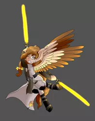 Size: 1970x2512 | Tagged: safe, artist:midnightfire1222, derpibooru import, oc, oc:autumn wind, pegasus, pony, crossover, jedi, lightsaber, solo, star wars, weapon