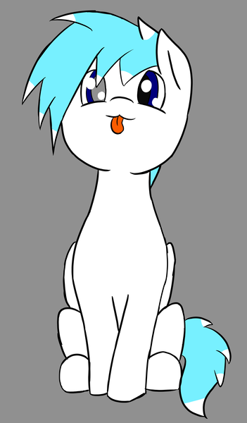 Size: 2704x4622 | Tagged: artist needed, safe, derpibooru import, oc, oc:icy cloud, pegasus, pony, half blind, simple background, tongue out