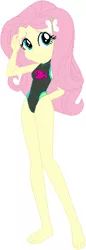 Size: 189x547 | Tagged: safe, artist:selenaede, artist:wolf, derpibooru import, fluttershy, equestria girls, equestria girls series, forgotten friendship, barefoot, base used, clothes, feet, fluttershy's one-piece swimsuit, hairpin, image, one-piece swimsuit, png, sleeveless, swimsuit, swimsuit edit