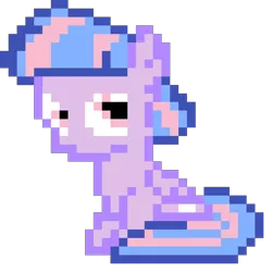 Size: 960x960 | Tagged: safe, artist:joeydr, derpibooru import, wind sprint, pegasus, pony, common ground, female, filly, foal, pixel art, simple background, sitting, smiling, transparent background