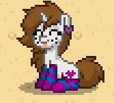 Size: 167x151 | Tagged: safe, artist:sevenxninja, derpibooru import, oc, oc:love biscuit, unofficial characters only, pony, pony town, clothes, dirt, ear piercing, earring, happy, jewelry, piercing, socks, striped socks, tongue out