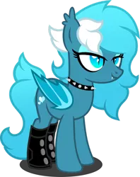 Size: 1280x1620 | Tagged: safe, artist:fletcherthehuntress, derpibooru import, oc, oc:rylith iceheart, bat pony, pony, boots, choker, clothes, female, mare, shoes, simple background, solo, spiked choker, transparent background