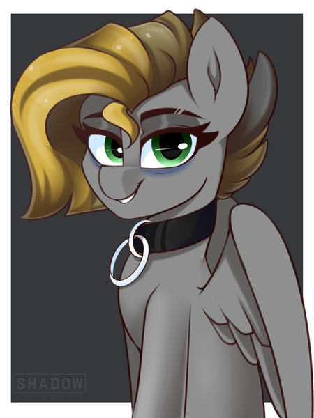 Size: 960x1280 | Tagged: safe, artist:shadowreindeer, derpibooru import, oc, pegasus, pony, collar, solo