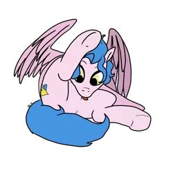 Size: 1200x1200 | Tagged: safe, artist:pony quarantine, derpibooru import, oc, oc:sophia, unofficial characters only, pegasus, pony, behaving like a cat, featureless crotch, female, flexible, mare, mlem, silly, simple background, solo, tongue out, transparent background
