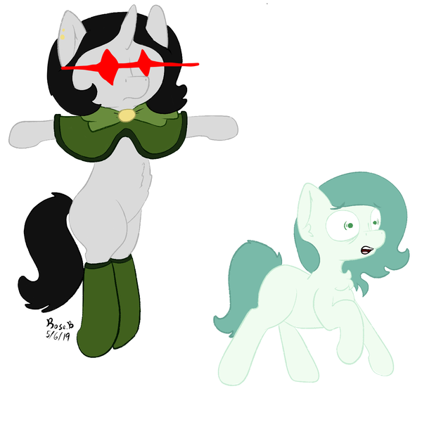 Size: 1400x1400 | Tagged: safe, artist:rosebush, derpibooru import, oc, oc:emerald jewel, oc:joyride, unofficial characters only, pony, colt quest, asserting dominance, colt, fear, femboy, floating, foal, male, running, screaming, t pose, trap