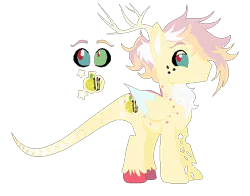 Size: 602x472 | Tagged: antlers, artist:lynxxit, base used, bio in the source, colored sclera, colored wings, colored wingtips, cutie mark, derpibooru import, draconequus hybrid, facial hair, fangs, freckles, goatee, magical threesome spawn, male, multiple parents, next generation, oc, oc:golden fair, parent:big macintosh, parent:discord, parent:fluttershy, parents:discomacshy, reference sheet, safe, simple background, solo, stallion, transparent background, unshorn fetlocks, wings