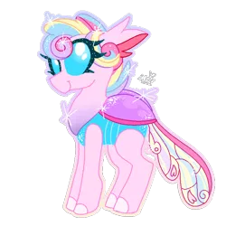 Size: 768x768 | Tagged: artist:awoomarblesoda, changedling, changedling oc, changeling, changeling oc, derpibooru import, female, oc, oc:confectionery, pink changeling, safe, simple background, solo, transparent background, unofficial characters only