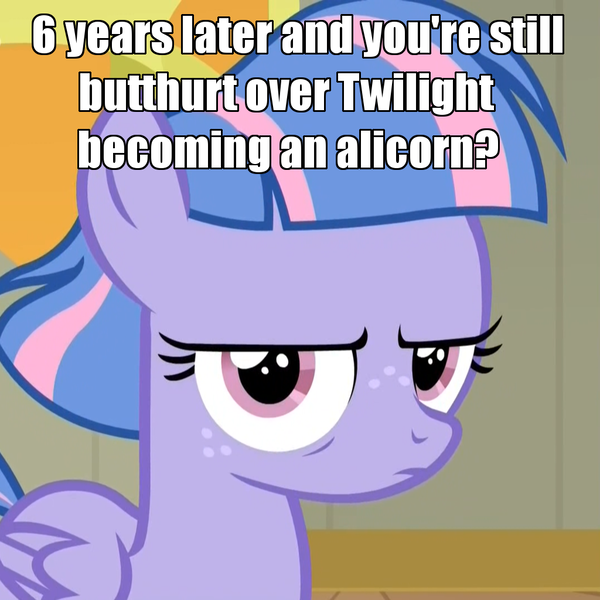 Size: 1024x1024 | Tagged: safe, derpibooru import, edit, edited screencap, screencap, wind sprint, pegasus, pony, common ground, alicorn drama, alicorn drama drama, angry, angry eyes, caption, cropped, drama, drama bait, female, filly, freckles, grumpy, image macro, implied alicorn, implied twilight sparkle, looking at you, reaction image, serious, serious face, solo, text, wind sprint is not amused