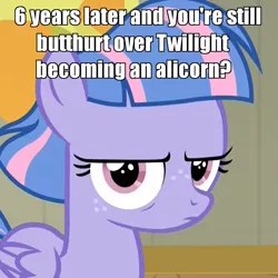 Size: 1024x1024 | Tagged: safe, derpibooru import, edit, edited screencap, screencap, wind sprint, pegasus, pony, common ground, alicorn drama, alicorn drama drama, angry, angry eyes, caption, cropped, drama, drama bait, female, filly, freckles, grumpy, image macro, implied alicorn, implied twilight sparkle, looking at you, reaction image, serious, serious face, solo, text, wind sprint is not amused