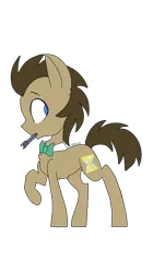 Size: 674x1200 | Tagged: safe, artist:blurry-kun, derpibooru import, doctor whooves, time turner, pony, chest fluff, cute, doctor who, doctorbetes, ear fluff, male, mouth hold, no pupils, profile, simple background, solo, sonic screwdriver, stallion, transparent background