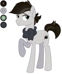 Size: 2432x2900 | Tagged: safe, artist:diamond-chiva, derpibooru import, oc, oc:charcoal pie, earth pony, pony, clothes, male, offspring, parent:maud pie, parent:mud briar, parents:maudbriar, scarf, simple background, solo, stallion, transparent background