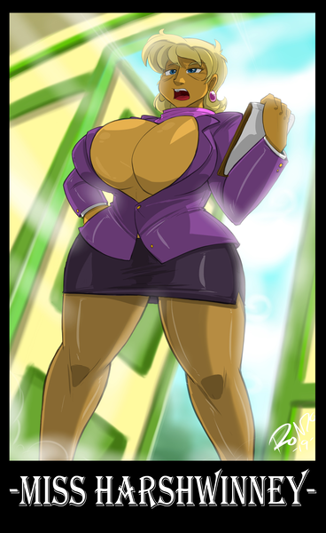 Size: 4226x6887 | Tagged: absolute cleavage, absurd resolution, artist:shonuff44, big breasts, breasts, busty ms. harshwhinny, cleavage, clothes, cougar, derpibooru import, door, edit, female, grammar error, huge breasts, human, humanized, legs, miniskirt, ms. harshwhinny, open mouth, pantyhose, ponyville schoolhouse, sexy, side slit, skirt, skirt suit, solo, solo female, stupid sexy ms. harshwhinny, suggestive, suit, thighs