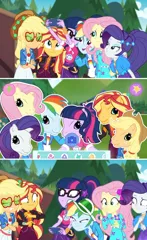 Size: 1255x2053 | Tagged: safe, derpibooru import, screencap, applejack, fluttershy, rainbow dash, rarity, sci-twi, sunset shimmer, twilight sparkle, pony, equestria girls, equestria girls series, festival filters, spoiler:eqg series (season 2), disgusted, do not want, g3, g3 faic, g3 pony face (filter), g4 to g3, generation leap, geode of fauna, geode of telekinesis, magical geodes, not an edit, pinkie blind, shocked, wat