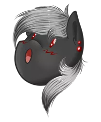 Size: 500x600 | Tagged: safe, artist:luriel maelstrom, derpibooru import, oc, oc:luriel maelstrom, pony, blushing, detailed hair, emoji, open mouth, piercing, silly, silly face, surprised, surprised face