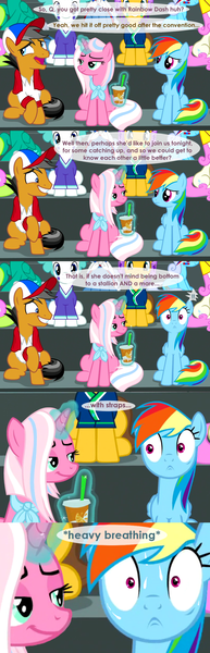 Size: 1536x4768 | Tagged: suggestive, artist:hericks, derpibooru import, edit, edited screencap, screencap, clear sky, quibble pants, rainbow dash, pegasus, pony, unicorn, common ground, bedroom eyes, comic, fear, implied bisexual, implied group sex, implied lesbian, implied sex, implied shipping, implied straight, implied threesome, looking at each other, looking at you, magic, magic aura, scared, seduction, seductive, seductive look, sweat, sweatdrop, sweating profusely, telekinesis, uncomfortable