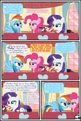 Size: 3255x4838 | Tagged: suggestive, artist:gutovi, derpibooru import, applejack, fluttershy, pinkie pie, rainbow dash, rarity, twilight sparkle, earth pony, pegasus, pony, unicorn, comic:why me!?, alternate ending, applejack gets all the mares, coffee, coffee mug, coffee pot, comic, cup, curtains, female, food, harem, implied applejack, lesbian, mane six, mug, offscreen character, omniship, polyamory, polygamy, shipping, show accurate, show accurate porn, sugarcube corner, table, teacup, window