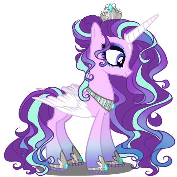 Size: 4700x4700 | Tagged: safe, artist:gihhbloonde, derpibooru import, starlight glimmer, alicorn, pony, alicornified, female, mare, next generation, race swap, redesign, simple background, solo, starlicorn, transparent background, xk-class end-of-the-world scenario