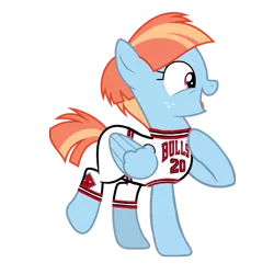 Size: 1536x1536 | Tagged: safe, artist:motownwarrior01, derpibooru import, windy whistles, pony, basketball, chicago bulls, clothes, jersey, nba, solo, sports