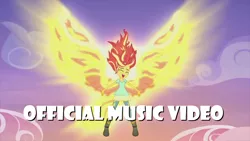 Size: 1280x720 | Tagged: safe, derpibooru import, edit, edited screencap, editor:biggernate91, screencap, sunset shimmer, phoenix, equestria girls, my past is not today, music video, shimmercode, text, thumbnail, wings, youtube, youtube thumbnail