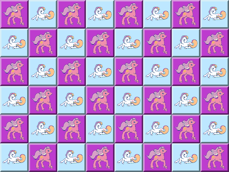 Size: 800x600 | Tagged: safe, derpibooru import, screencap, light heart, sundance, earth pony, pony, checkered, female, g2, loading screen, mare, my little pony friendship gardens, video game