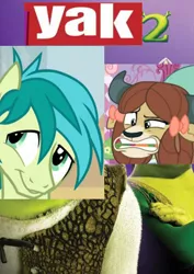 Size: 288x406 | Tagged: derpibooru import, dreamworks, edit, edited screencap, fionna, safe, sandbar, screencap, she's all yak, shrek, shrek 2, the brony show, yona