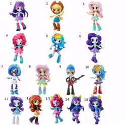 Size: 300x298 | Tagged: safe, derpibooru import, applejack, flash sentry, fluttershy, pinkie pie, rainbow dash, rarity, sci-twi, sunset shimmer, twilight sparkle, vinyl scratch, equestria girls, doll, equestria girls minis, guitar, humane five, humane seven, humane six, minis, musical instrument, my little pony, number, toy