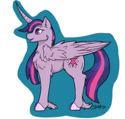 Size: 1000x950 | Tagged: safe, artist:samsx22, derpibooru import, twilight sparkle, twilight sparkle (alicorn), alicorn, pony, cheek fluff, chest fluff, curved horn, ear fluff, ethereal mane, female, fluffy, horn, long horn, mare, open mouth, profile, simple background, solo, starry mane, transparent background, unshorn fetlocks, wing fluff