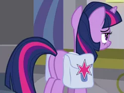 Size: 639x478 | Tagged: safe, derpibooru import, screencap, twilight sparkle, pony, unicorn, the point of no return, bag, butt, cropped, plot, saddle bag, solo, unicorn twilight