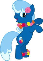 Size: 6000x8433 | Tagged: safe, artist:pilot231, derpibooru import, oc, oc:sea foam ep, unofficial characters only, pony, dancing, flower on ear, hula dance, lei, one eye open, solo, vector